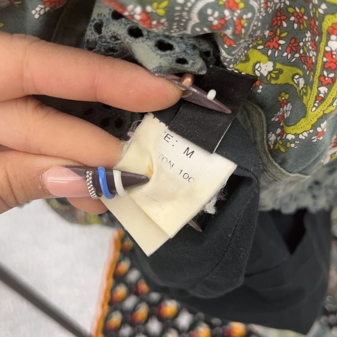 빈티지 보헤미안 모리 페이즐리 패턴 미디 롱스커트 33인치 C07950 상품이미지7