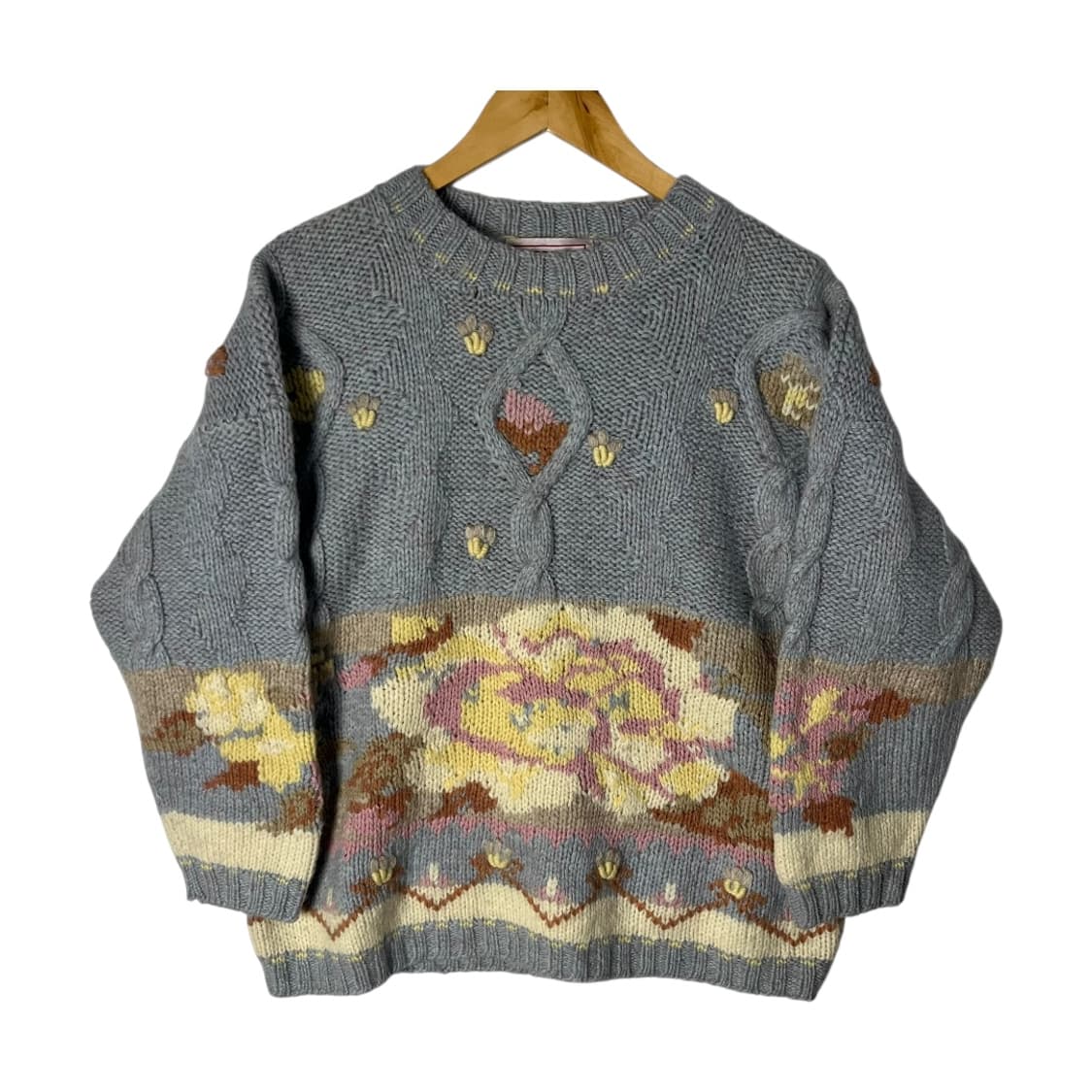 [STEFANEL] 스테파넬 플라워자수 울 니트 상품이미지1