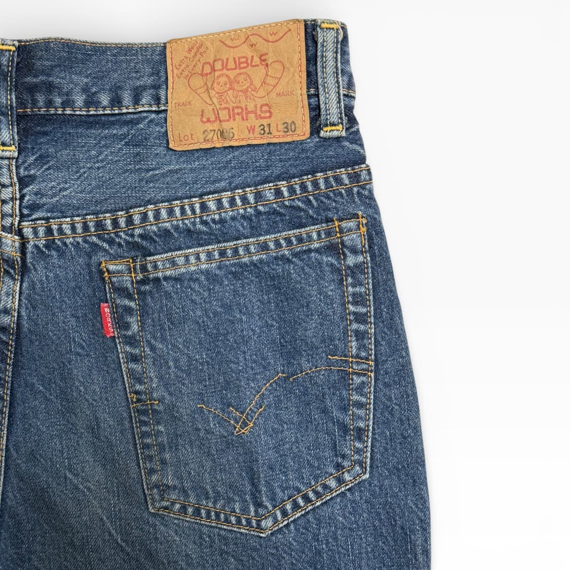 웨어하우스 더블웍스 레그 트위스트 데님 팬츠, 31 상품이미지7