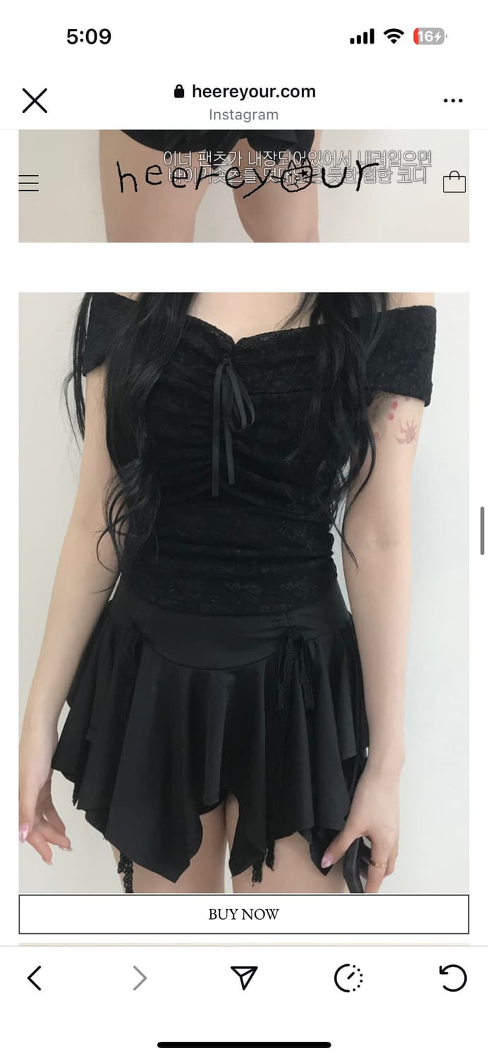 히얼유어 로지 오프숄더 블랙 상품이미지2