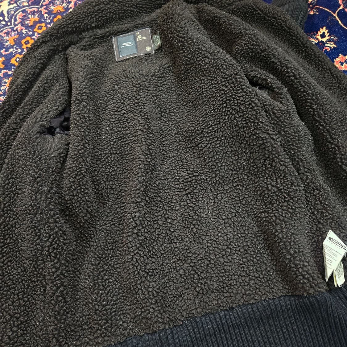 GSTAR RAW Y2K Back Logo 니트 집업 쉐르파 자켓 상품이미지9