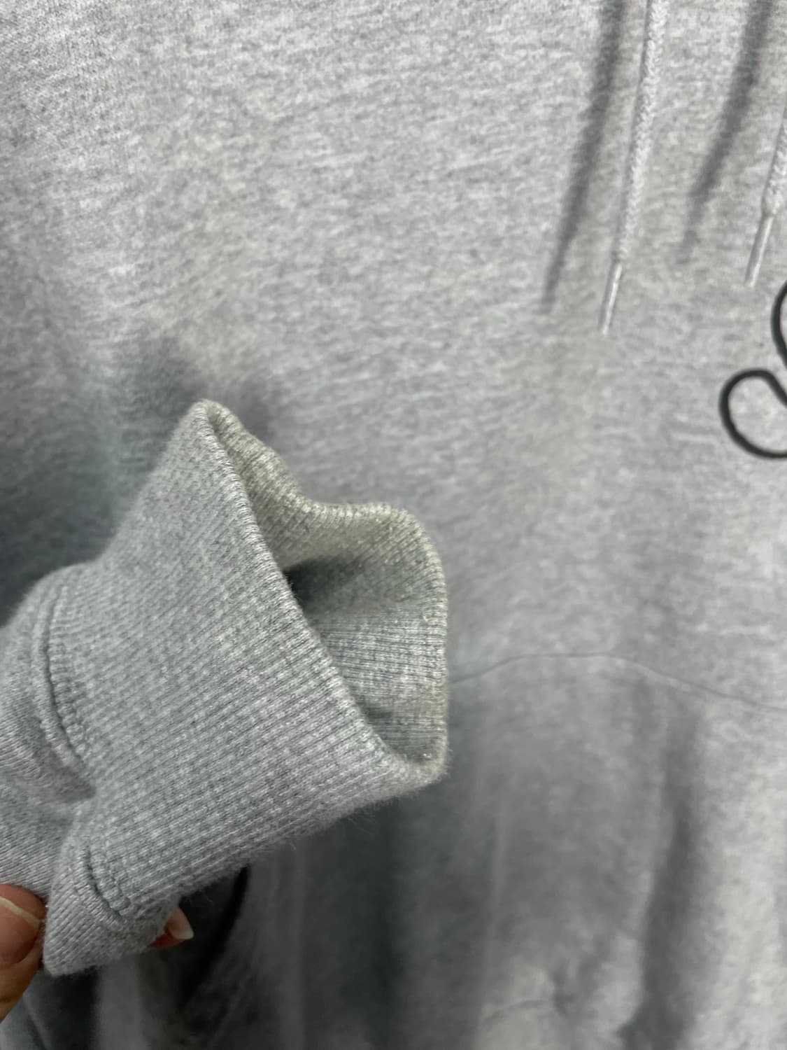 예스아이씨 베이직로고 그레이 후드티 H1817 상품이미지8