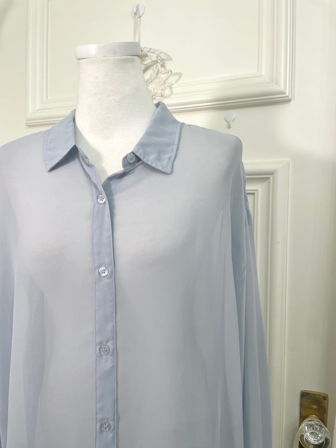 blue gray summer loose blouse(size-L) 상품이미지7