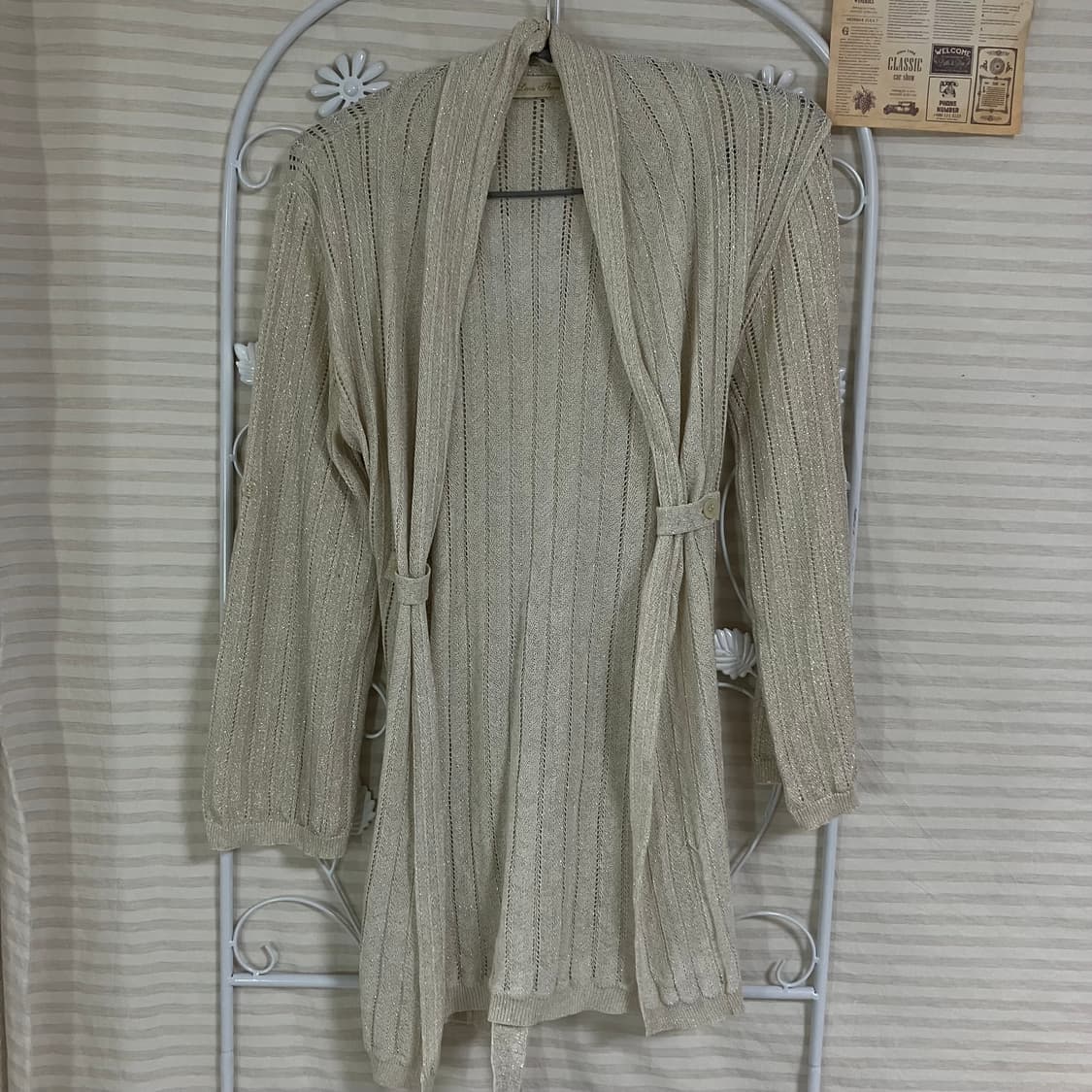 빈티지 아이보리 펄 가디건 901 y2k 스트릿 모리 갸루 일본빈티지 펑 상품이미지1
