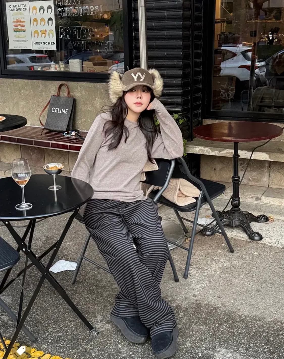 오픈yy 코듀로이 이어플랩 카키 상품이미지2