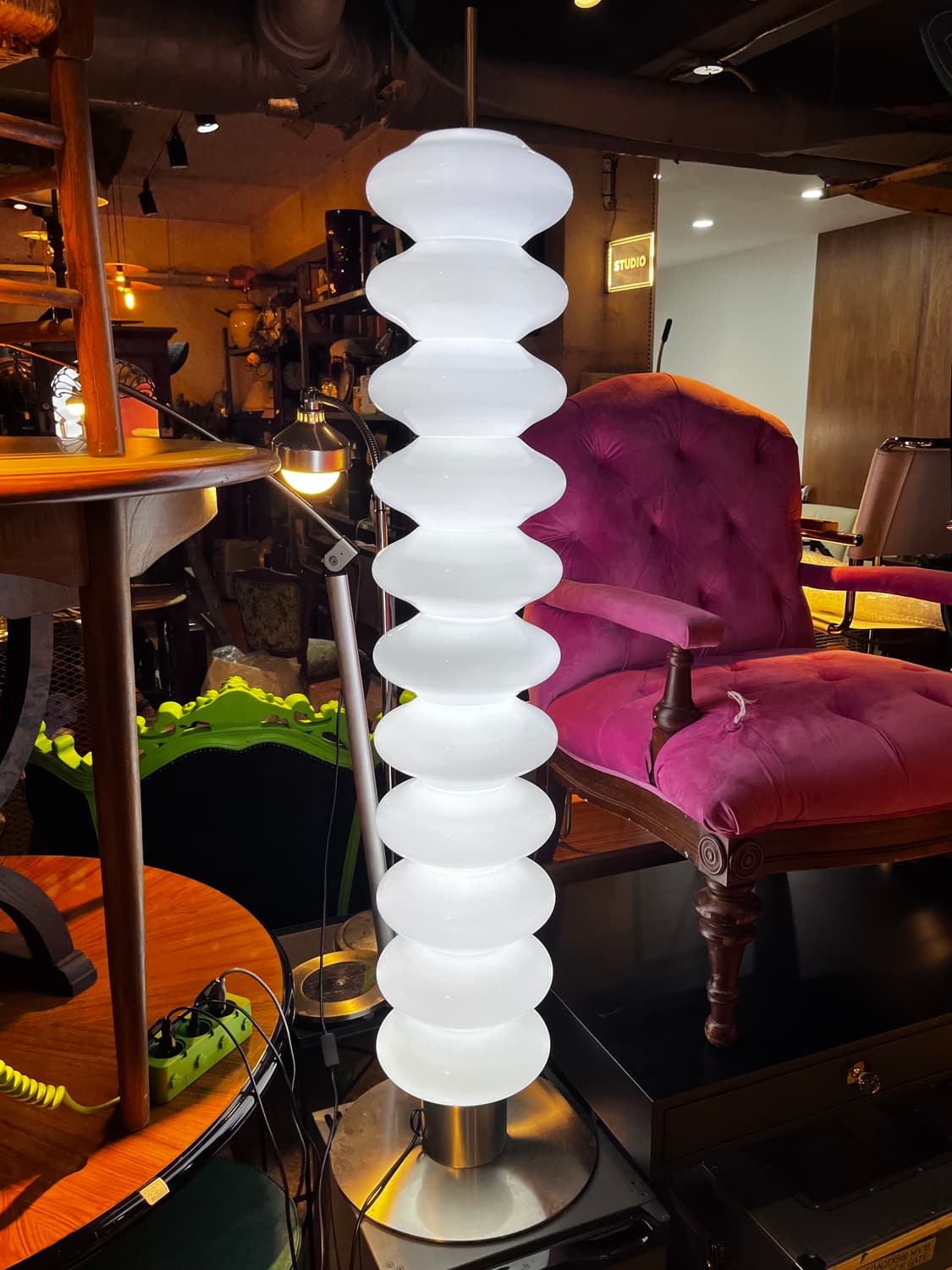 빈티지 글라스 플로어 램프 (Vintage Glass Floor Lamp 상품이미지3