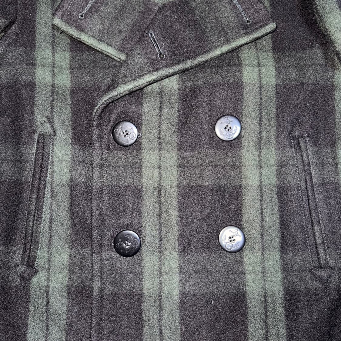 CORISCO 체크 울 피코트 상품이미지3