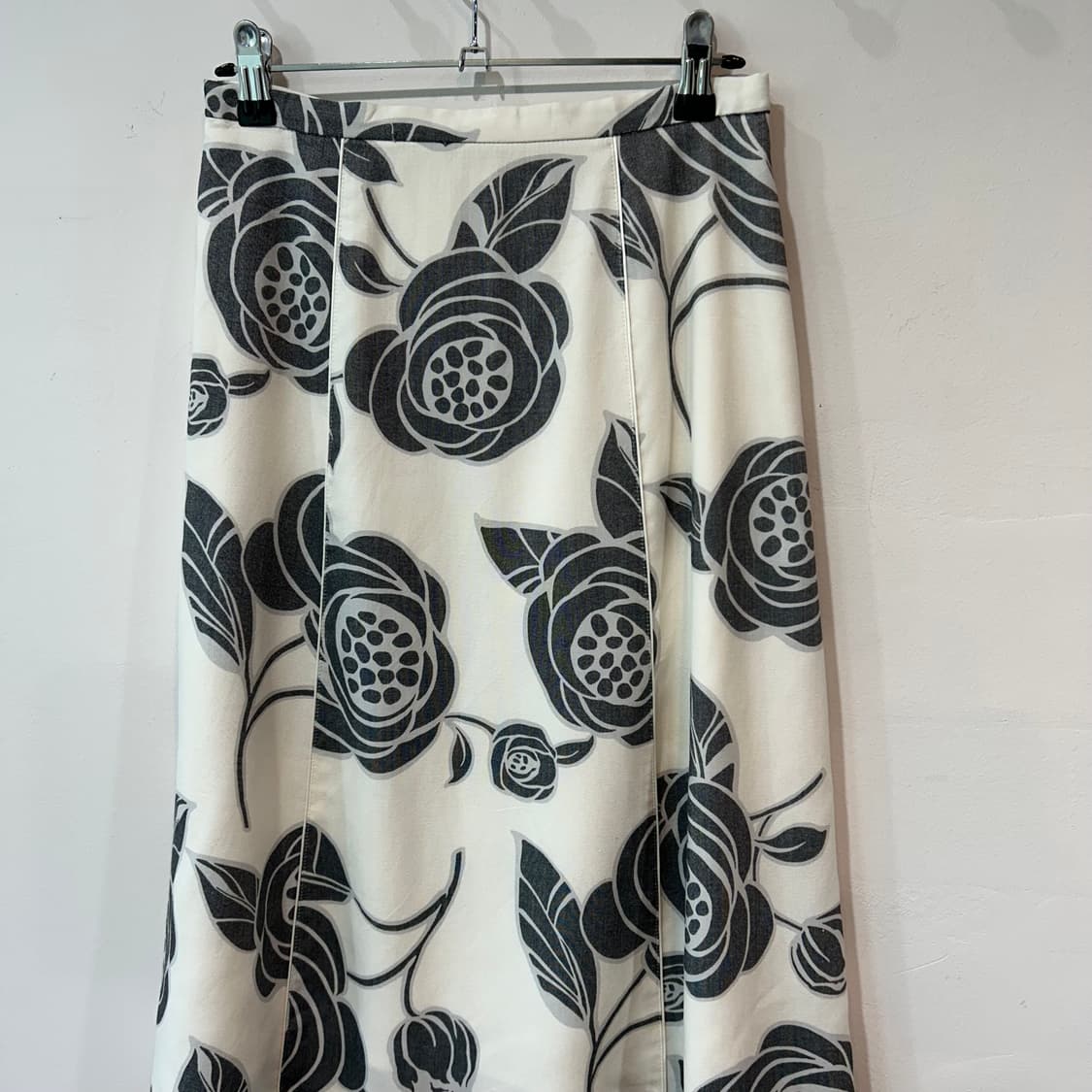 오리엔탈 플라워패턴 미디 스커트 상품이미지4