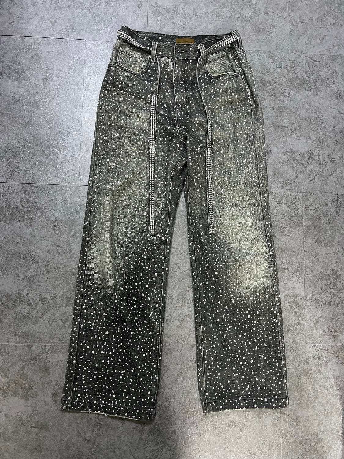 birthofroyalchild 벌쓰오브로열차일드 라인스톤 데님팬츠 M 상품이미지3