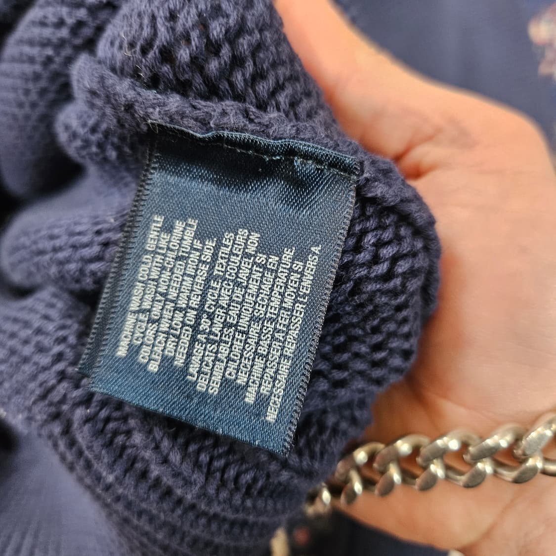 폴로랄프로렌 빈티지 코튼 인디고블루 스몰로고 니트 상품이미지6