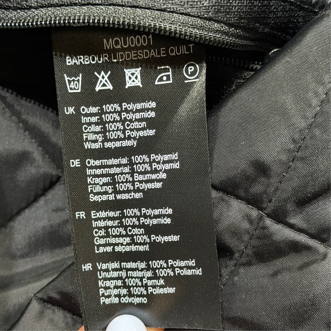 [M] 바버 퀄팅자켓 블랙 상품이미지8