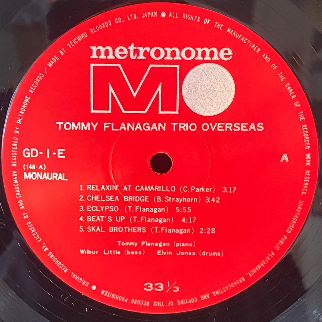 (중고LP-재즈) Tommy Flanagan Trio -Overseas 상품이미지4