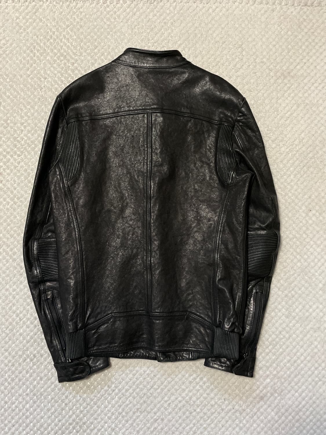 광희시장 웨스턴 무드 램스킨 양가죽 바이커 절개 레더 자켓 상품이미지2