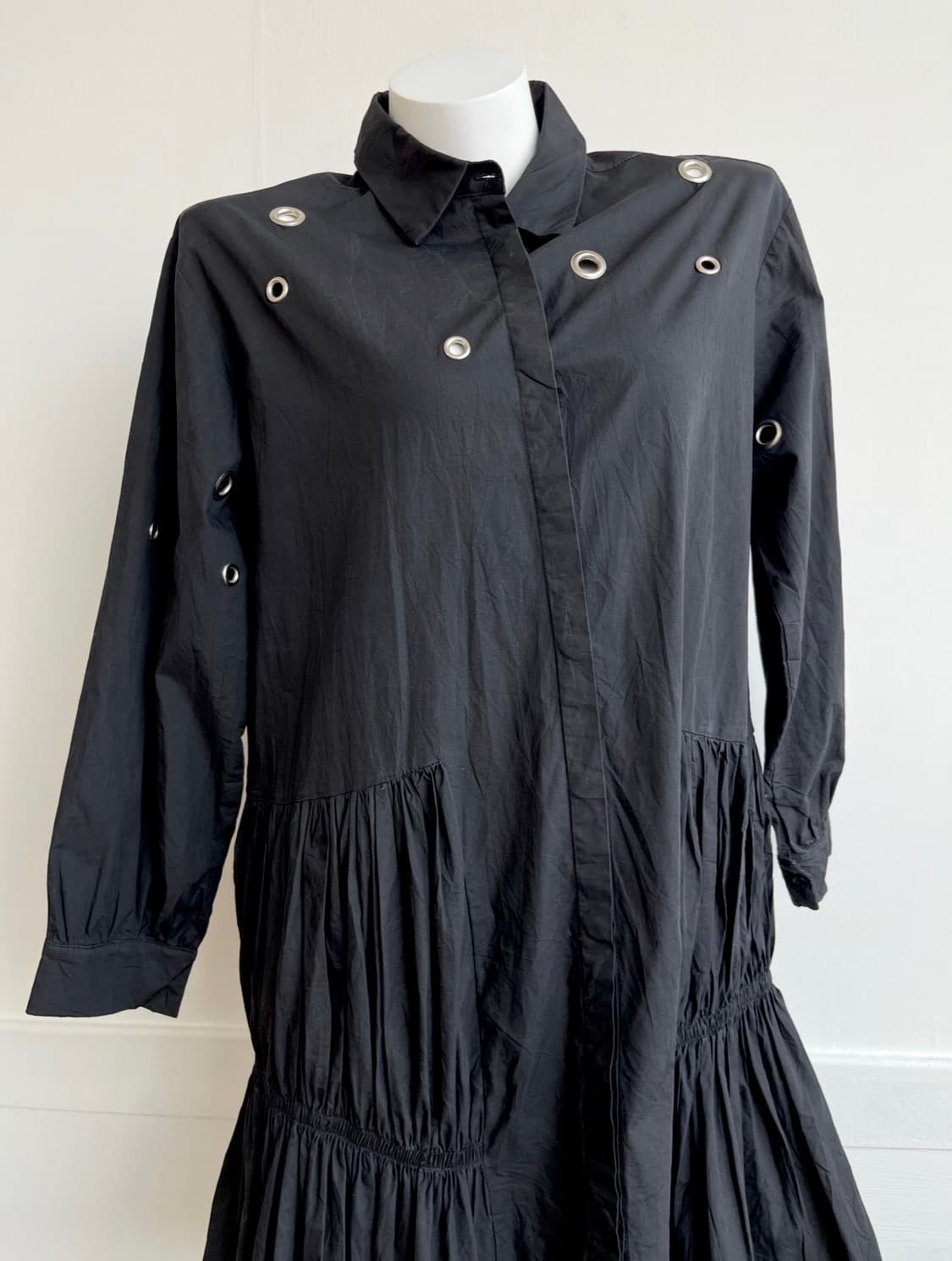 HELLCATPUNKS 고딕 아일렛 디테일 셔츠 원피스 상품이미지3