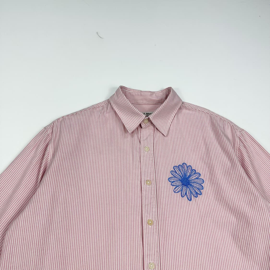 마르디 메크르디 스트라이프 옥스포드 셔츠 핑크 Free 상품이미지2
