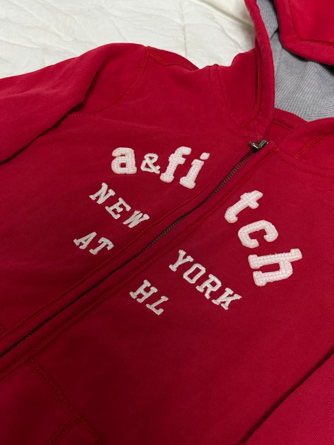 아베크롬비 레드 후드집업 스몰 여성용 상품이미지3