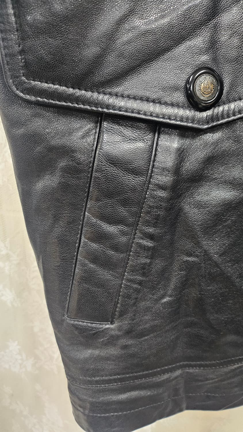 남성 블랙 양가죽 사파리형 자켓 상품이미지7