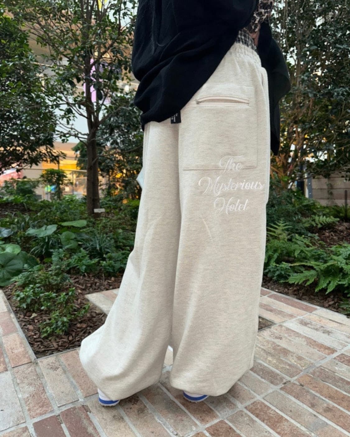 미스테리어스 호텔 체크 레이어드 트레이닝 팬츠 상품이미지2