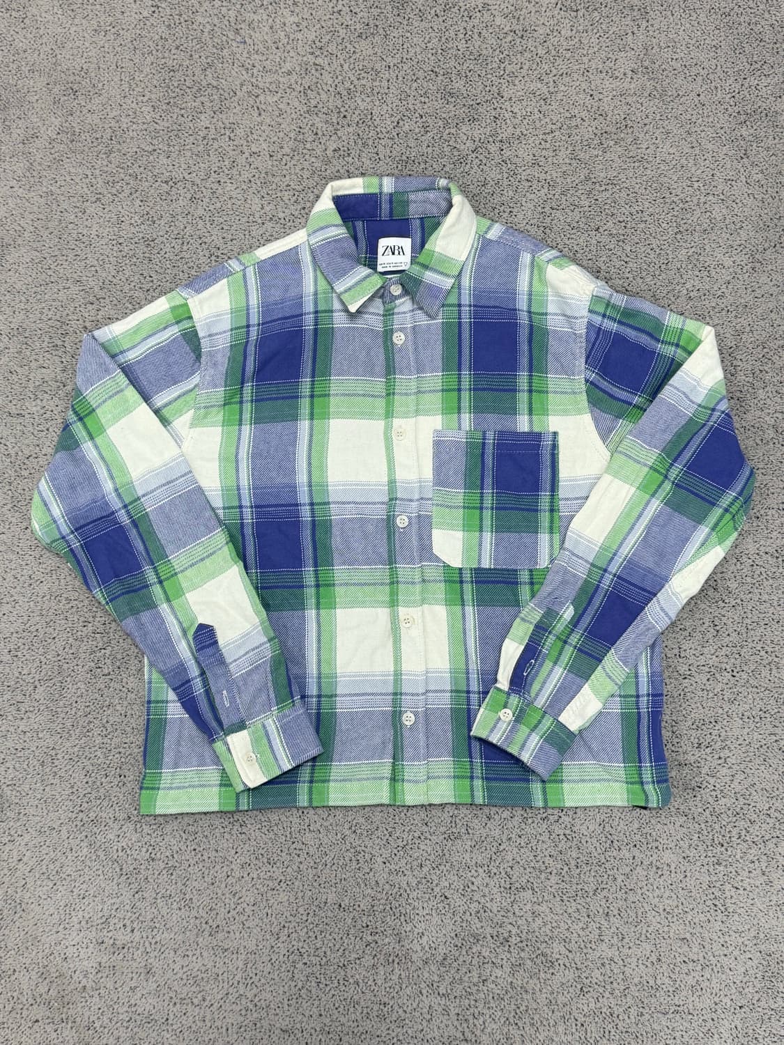 (M) 자라 릴렉스핏 체크 남방 상품이미지1