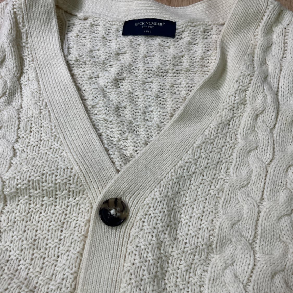 빈티지 | 아이보리 오버핏 꽈배기 가디건 이안빈티지 상품이미지3