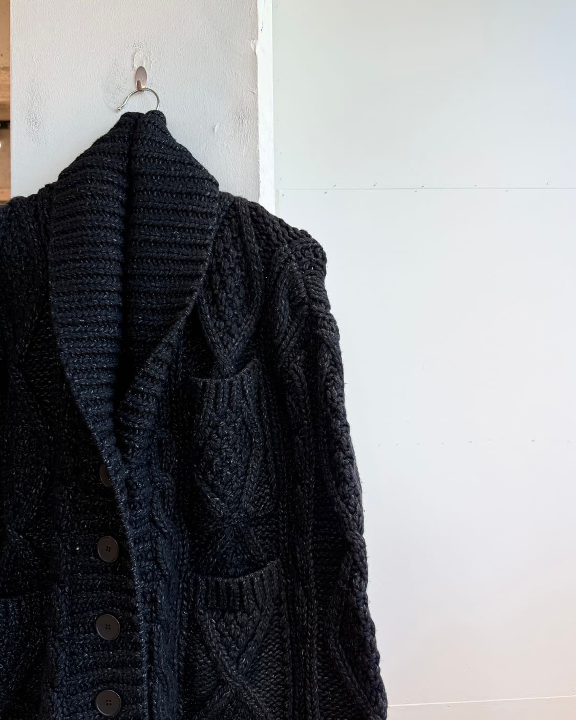 mm6 블랙 울 숄카라 가디건  상품이미지5