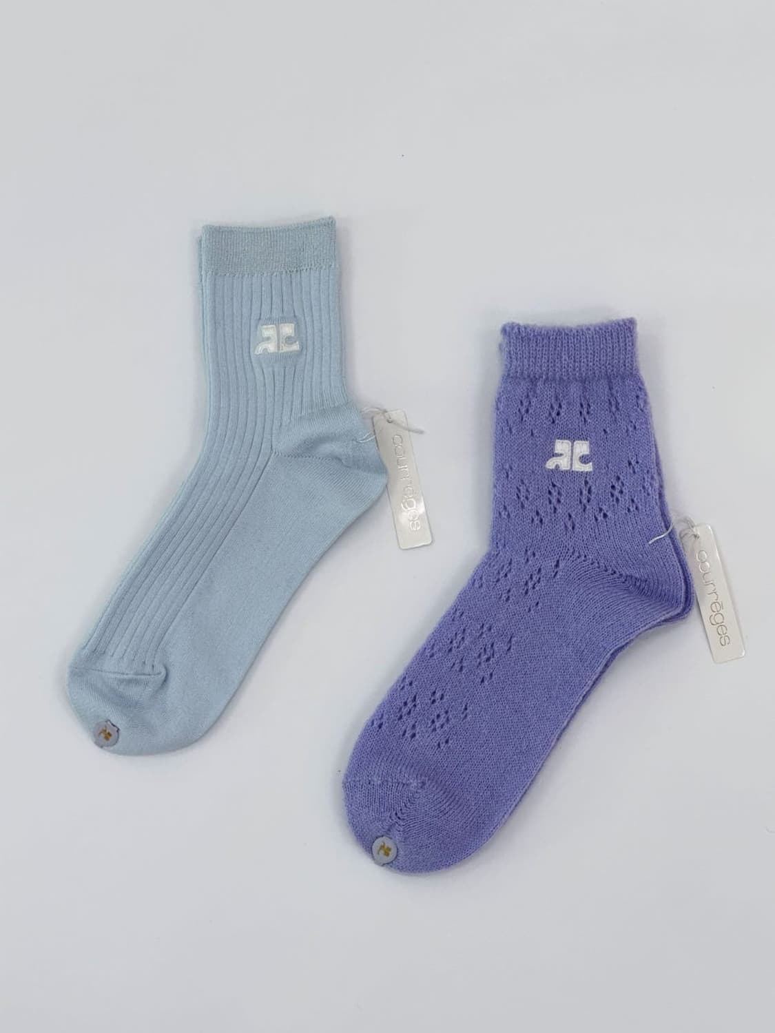 [새상품] courreges / 꾸레쥬 양말 (스카이블루 / 바이올렛) 상품이미지3