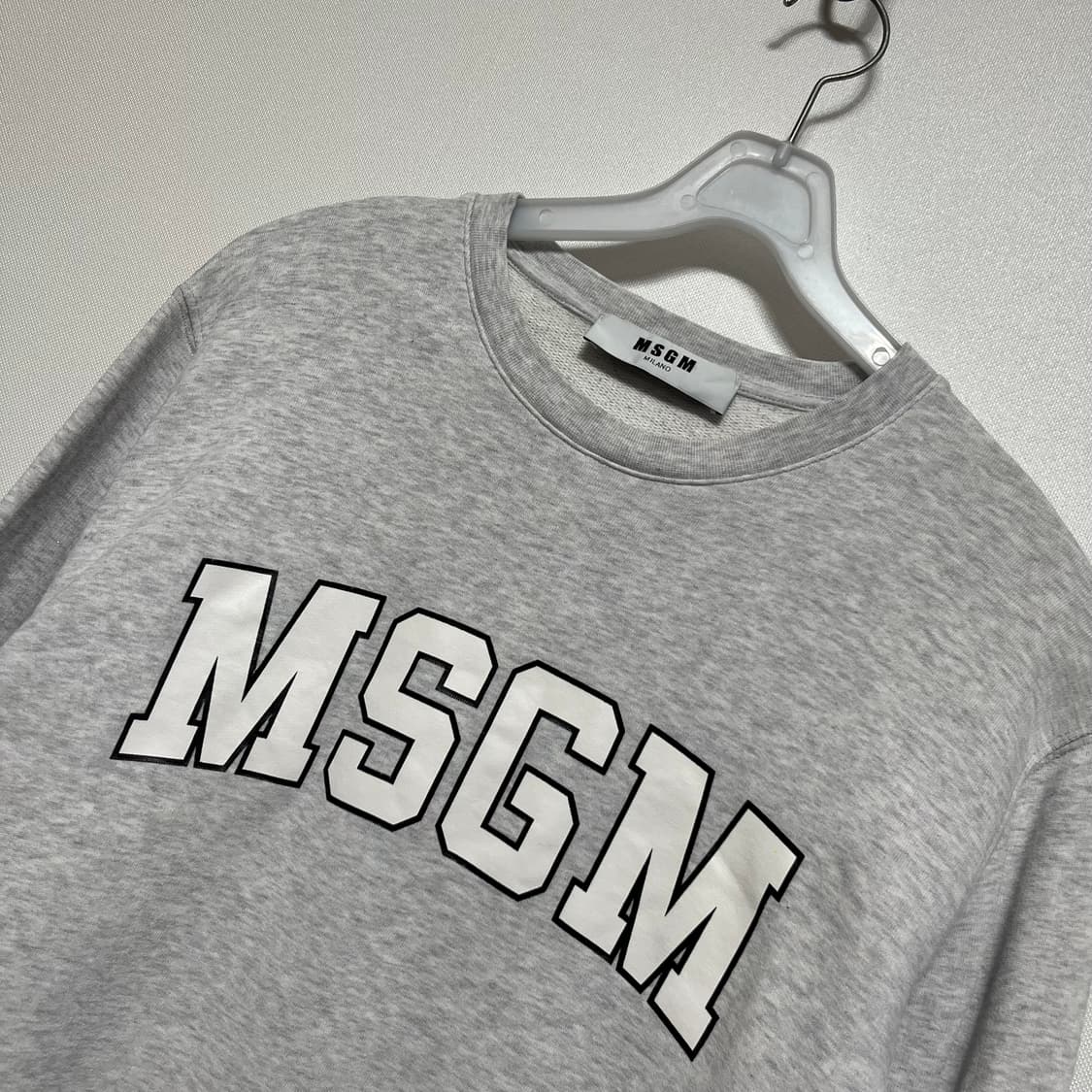 MSGM 로고 맨투맨 그레이 S 상품이미지4