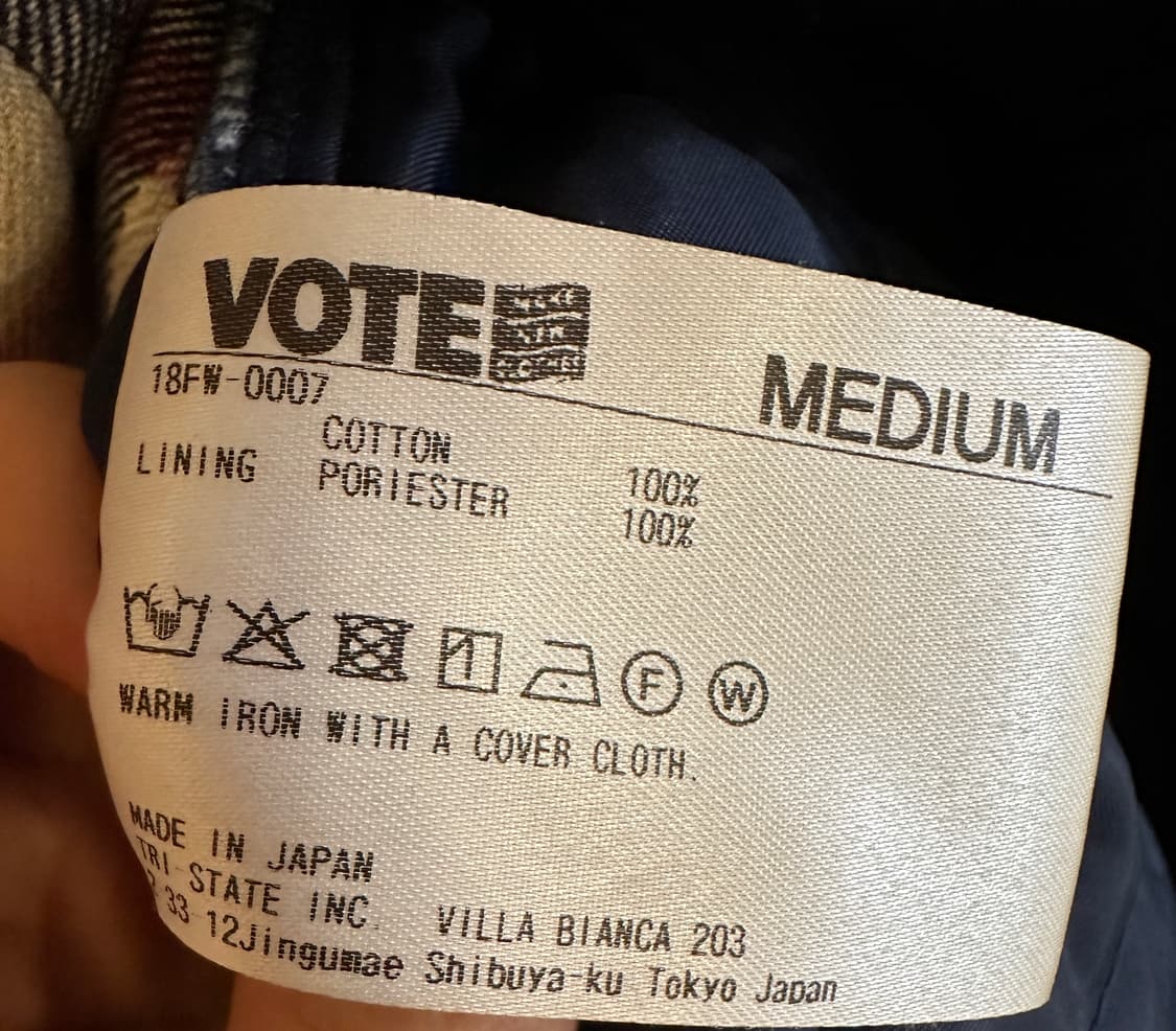 VOTE Japan 체크 셔츠 자켓 (M) 상품이미지5