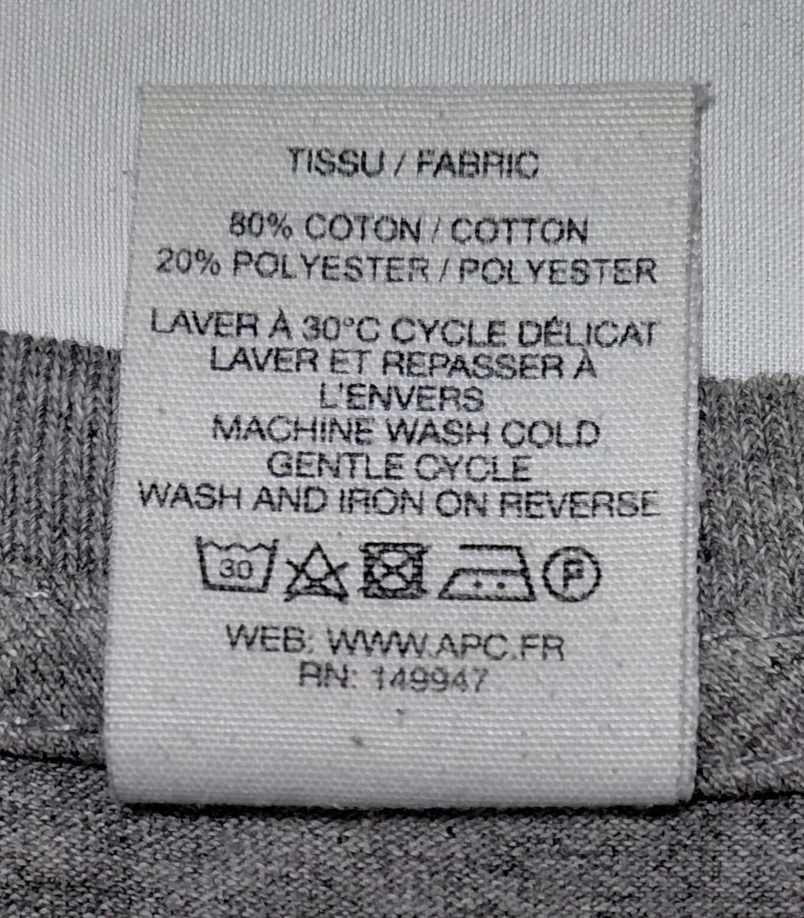 A.P.C. U.S. 로고 반팔 티셔츠 (멜란지 그레이 / S) 상품이미지6