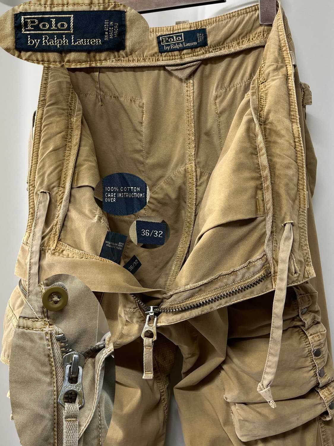 90's 폴로랄프로렌 아카이브 밀스펙 유틸리티 파일럿 탄창카고팬츠 36 상품이미지4