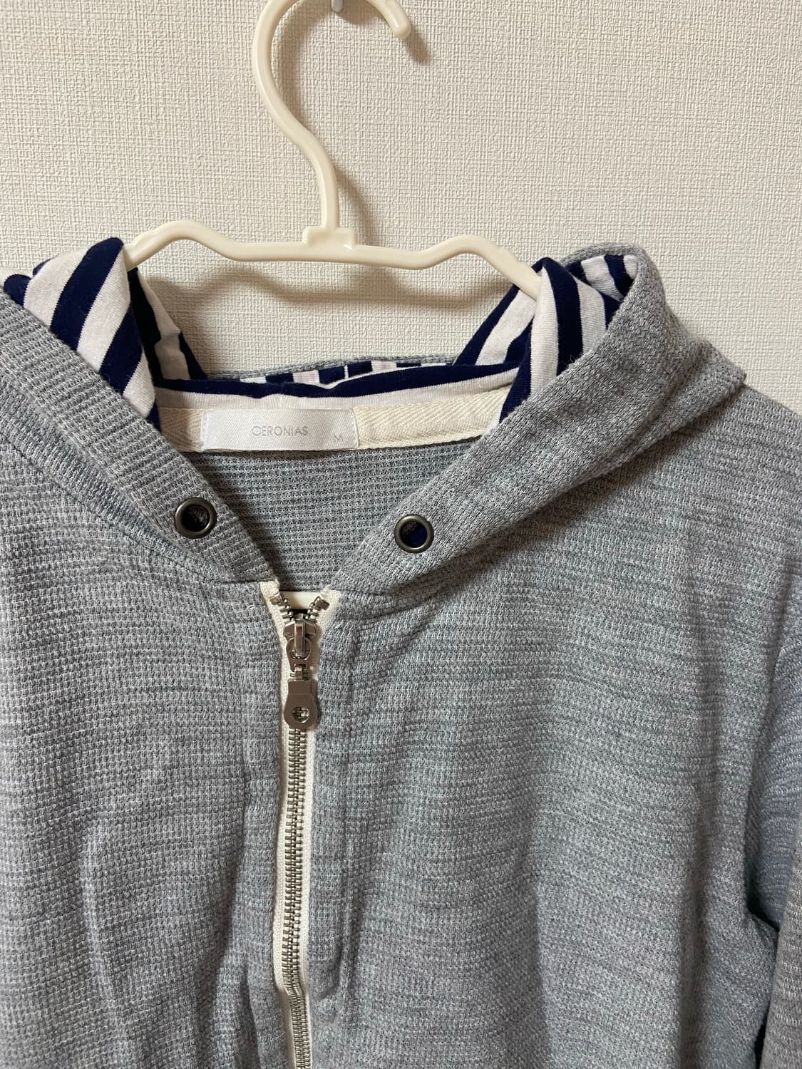 일본 빈티지 모리걸 하구미 스트라이프 후드 집업 상품이미지5