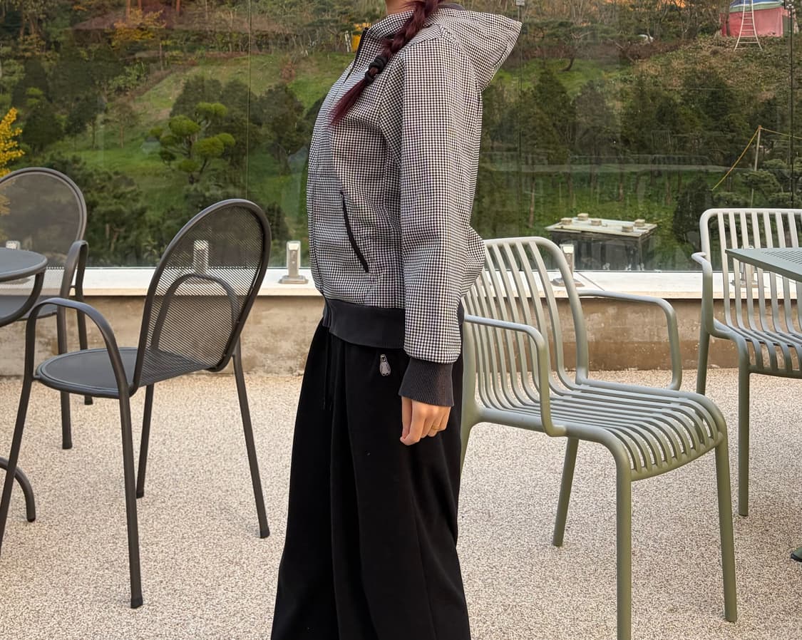 나이키  슬림핏 꾸안꾸 체크 후드집업(L) 상품이미지1