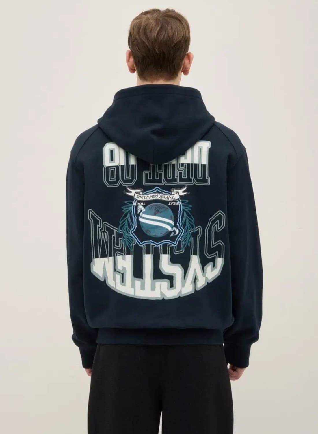 한섬 시스템 2023 백프린트 후드 스웨트셔츠 105사이즈 상품이미지1