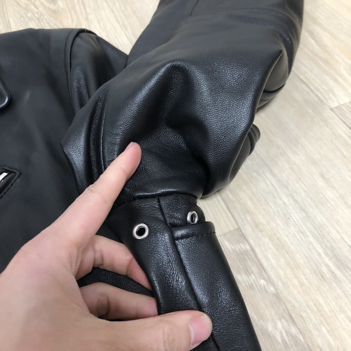 (XL) 에이징 CCC AGING CCC 램스킨 라이더 자켓 블랙 상품이미지4