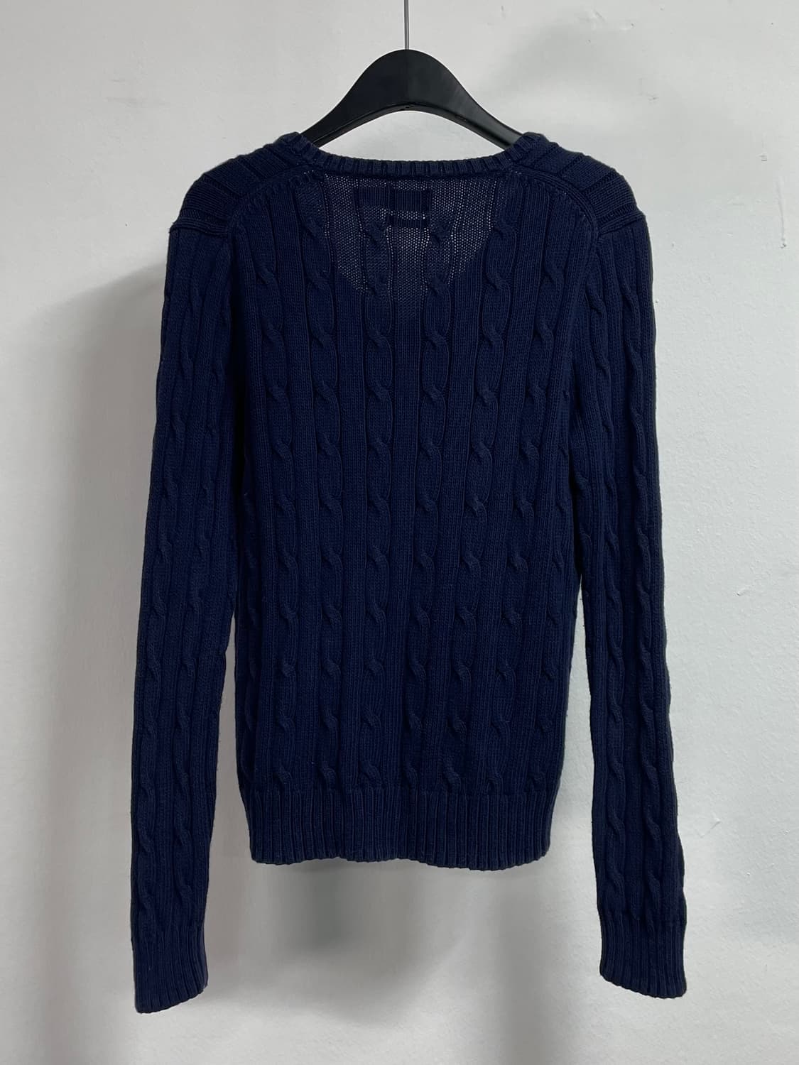 폴로 랄프로렌 우먼스 네이비 브이넥 케이블 니트 (on.184)   상품이미지3