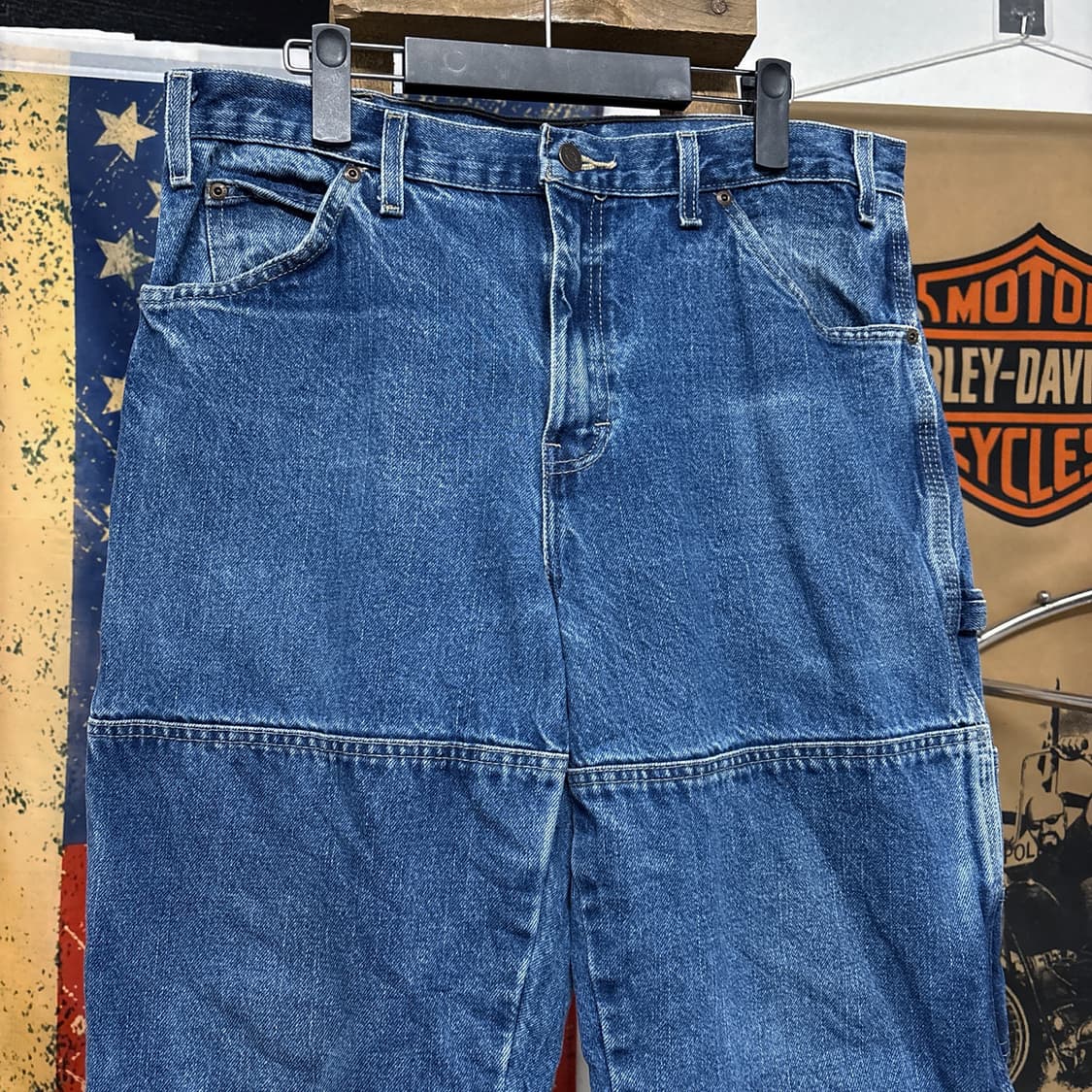 00s 올드 디키즈 더블니 카펜터 워크 데님팬츠 빈티지워싱 N544 상품이미지3