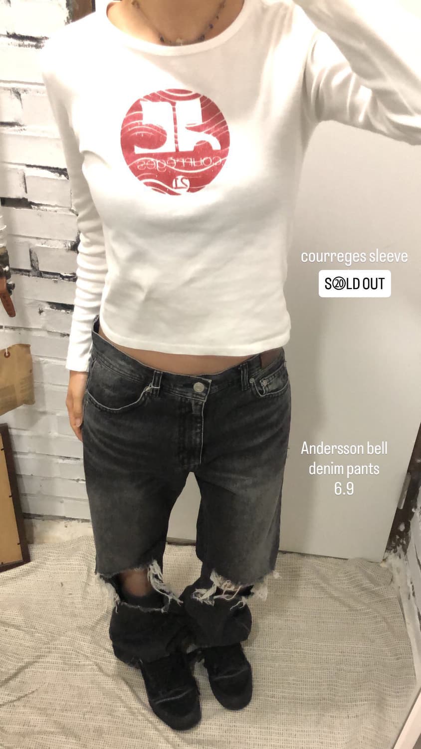 앤더슨벨 컷아웃 데님팬츠 상품이미지1