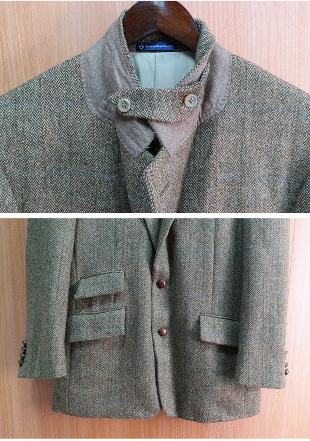 일본판 AVOM HOUSE 트위드&헤링본 헌팅자켓 L 상품이미지4