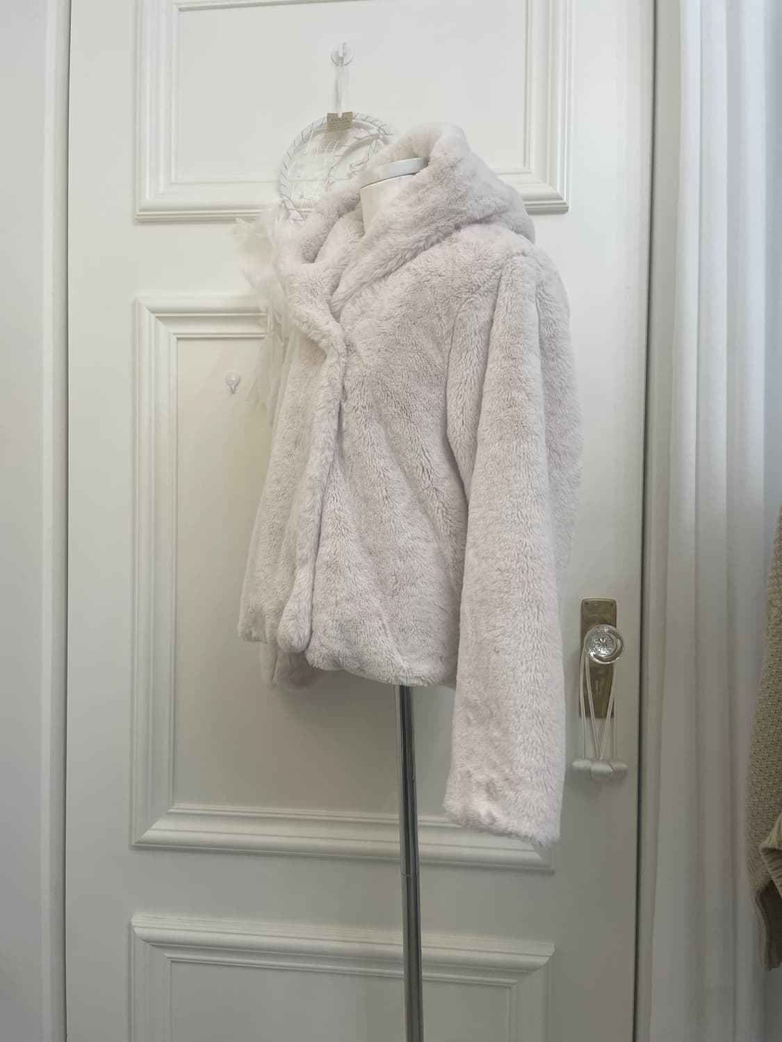 ivory fur hoodie winter jacket(size-S) 상품이미지2