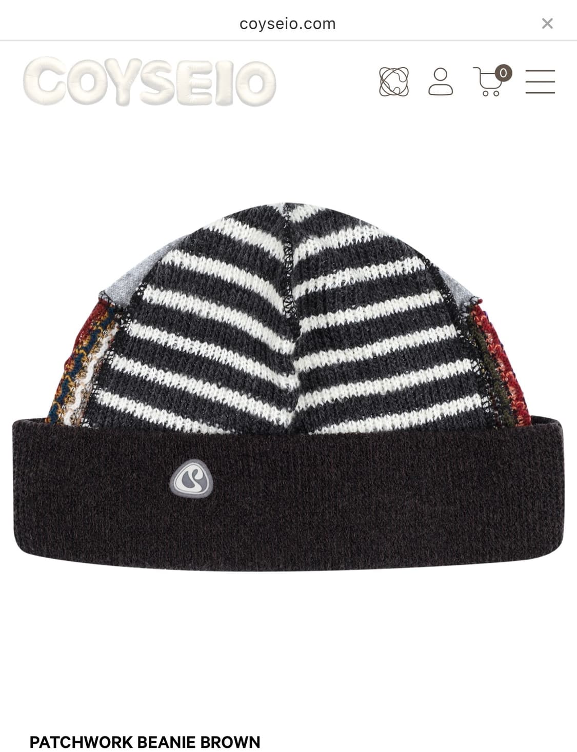코이세이오 PATCHWORK BEANIE BROWN 상품이미지1