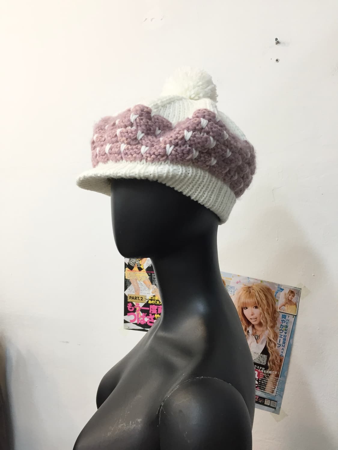 빈티지 방울 니트 캡 모자 상품이미지1