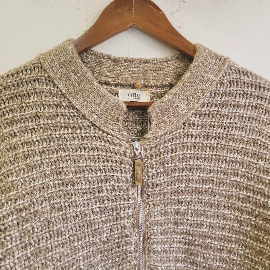 Otto 오트밀 울 집업 니트가디건 Free 상품이미지4
