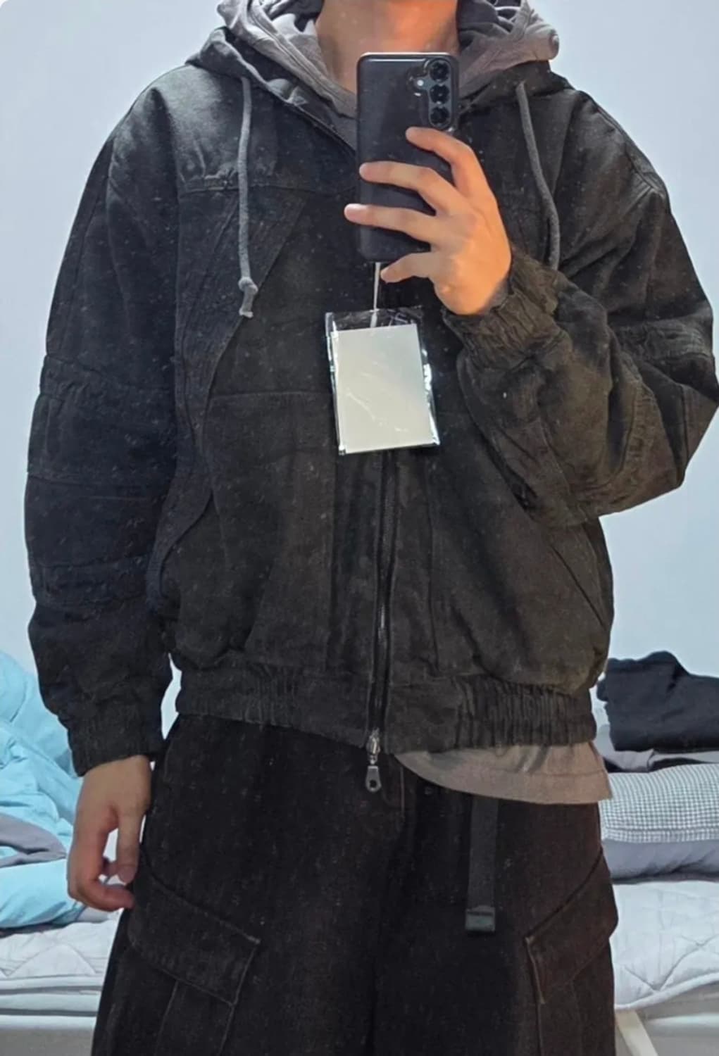 [0] 아이돈워너셀 새비지 퀼티드 데님 점퍼 멀티 / 카모 후드집업 상품이미지2