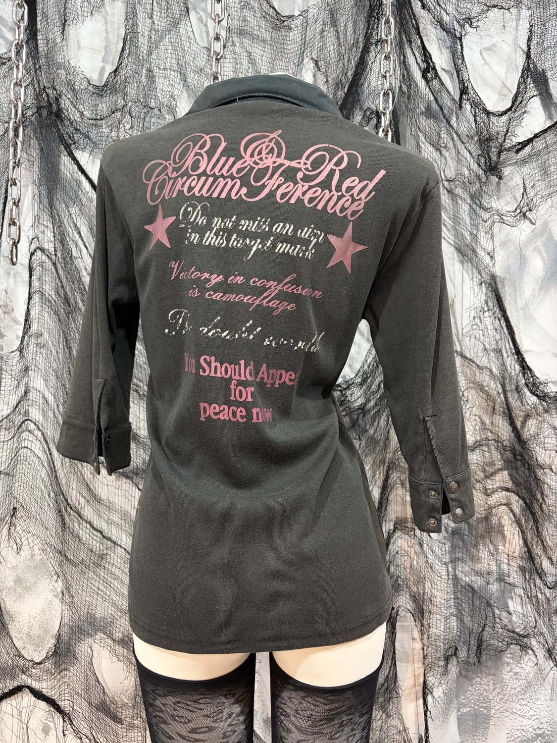 Y2K goth lettering Glitter long sleeve 상품이미지7