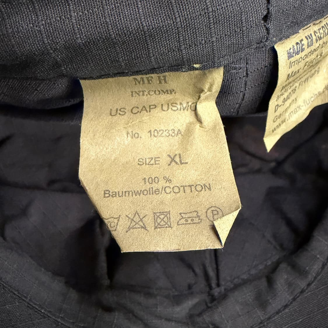 USMC 스타일 립스탑 팔각모 블랙 M / L / XL 상품이미지10