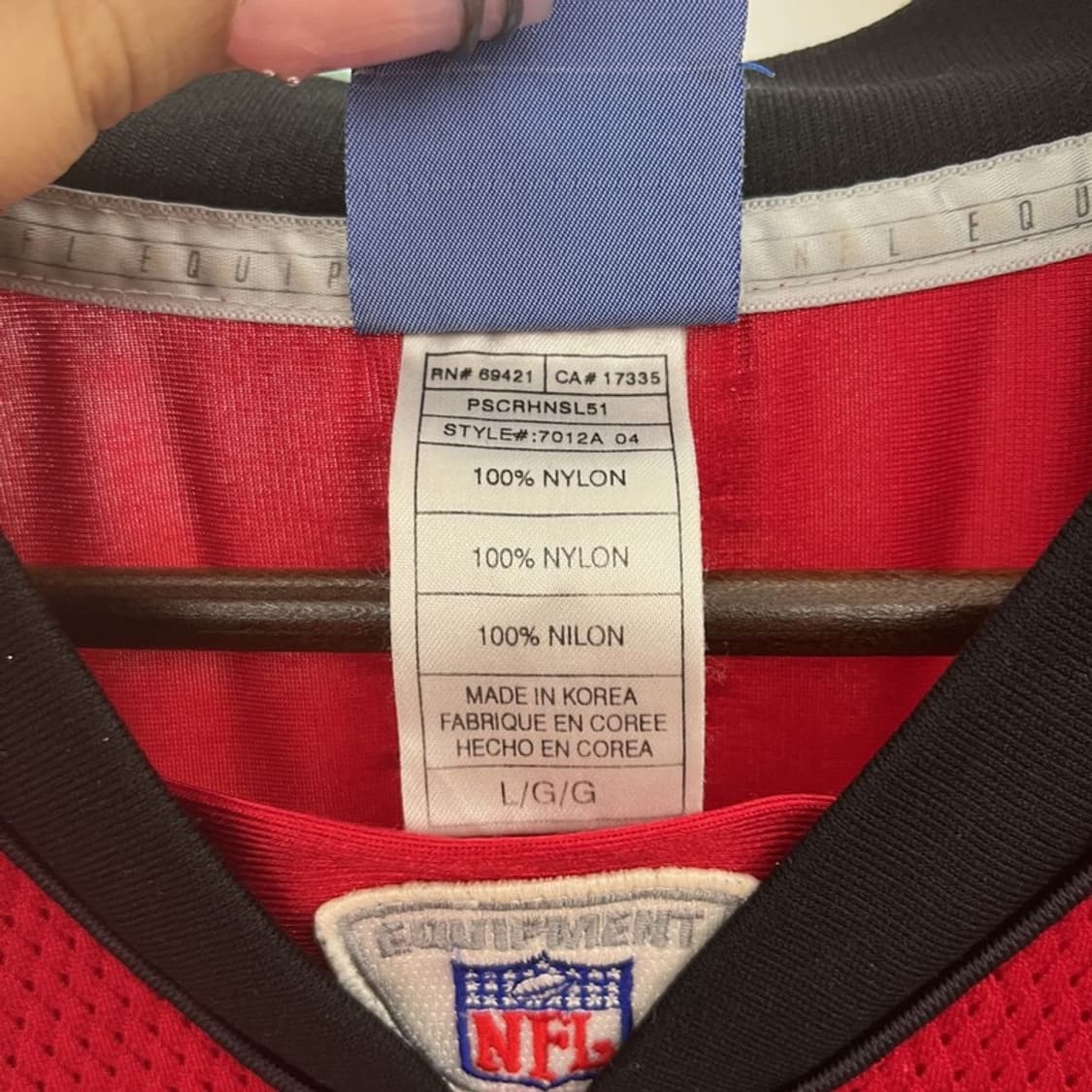 리복 NFL 애틀랜타 팔콘스 럭지 져지 유니폼 반팔티 L C12254 상품이미지6