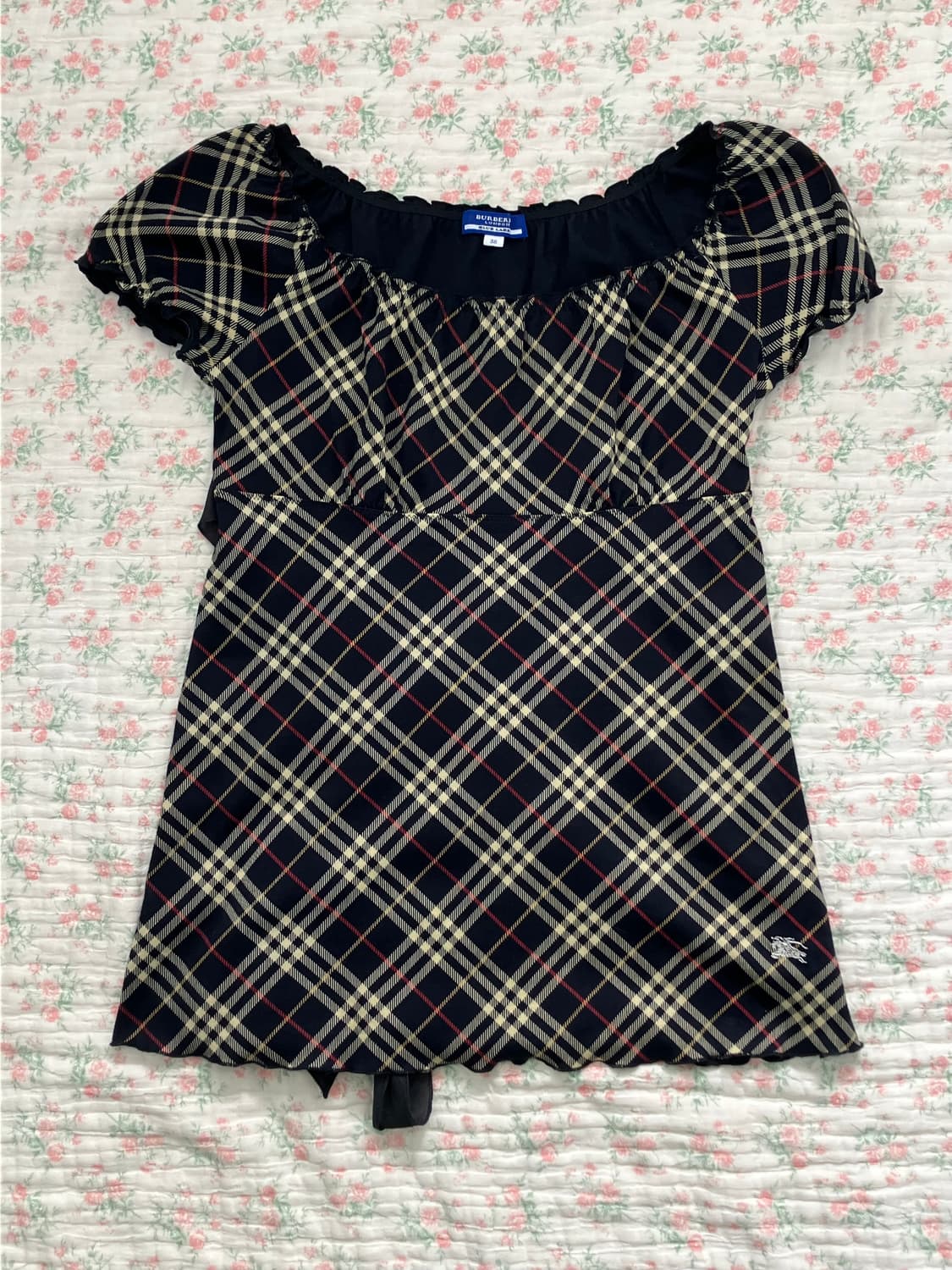 버버리 프릴 유넥 블라우스 1098 모리걸 y2k 스트릿 갸루 펑키 일본 상품이미지2