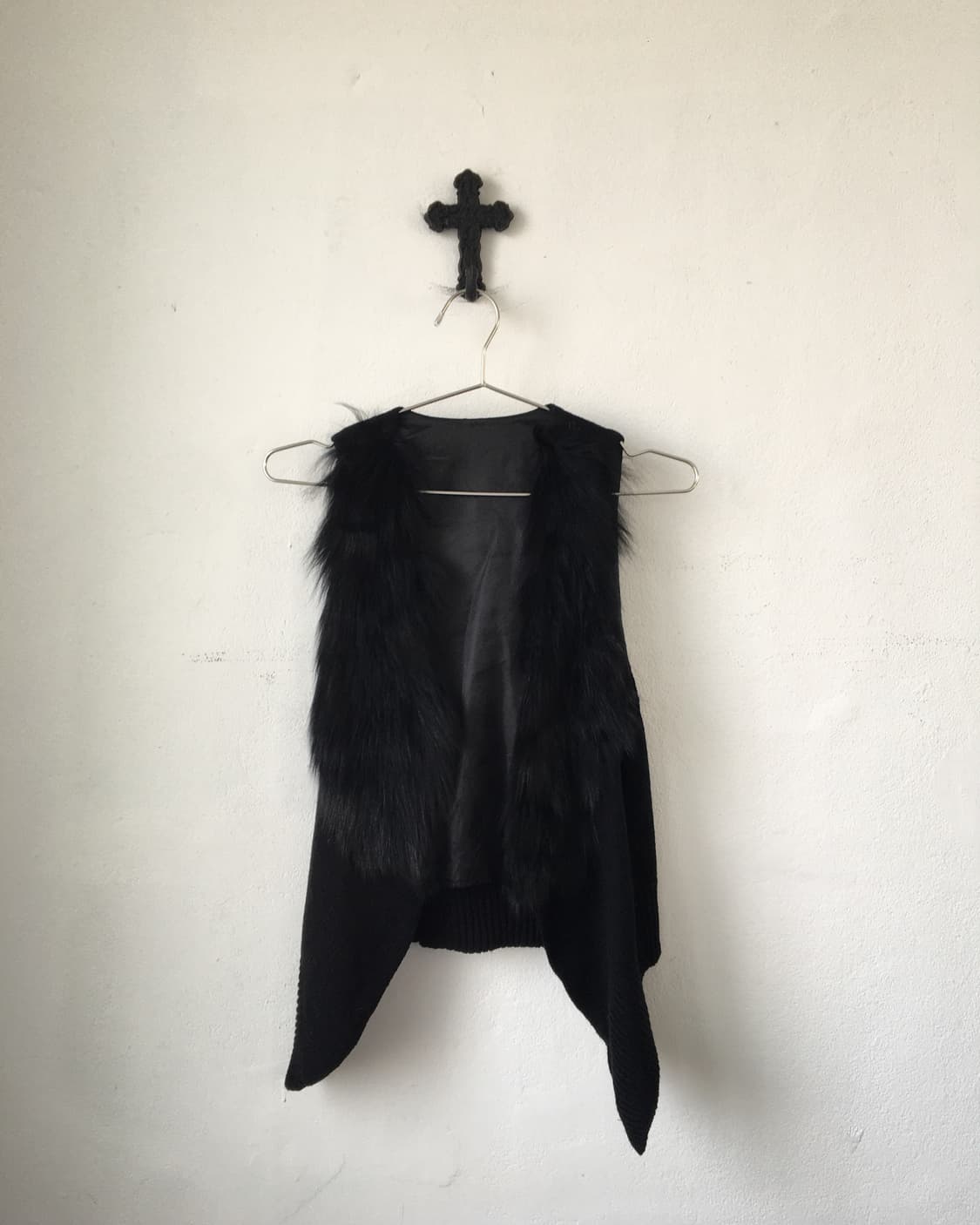 Fur layered knit vest 상품이미지2