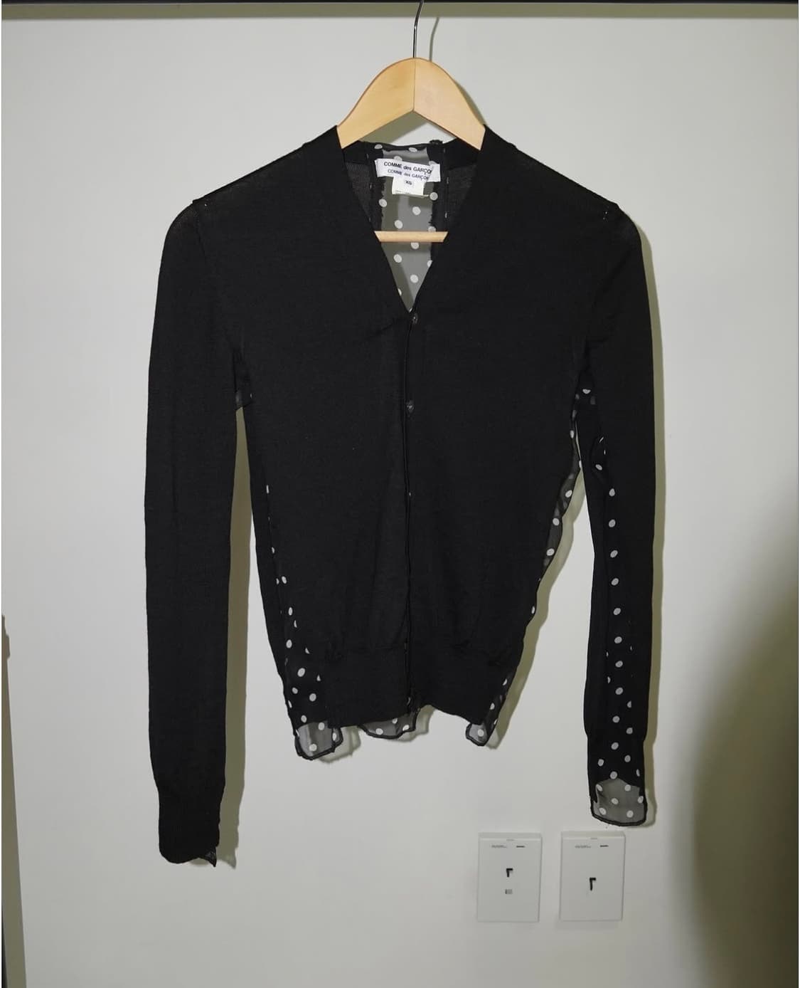 꼼데가르송 도트 오간자 가디건 상품이미지1
