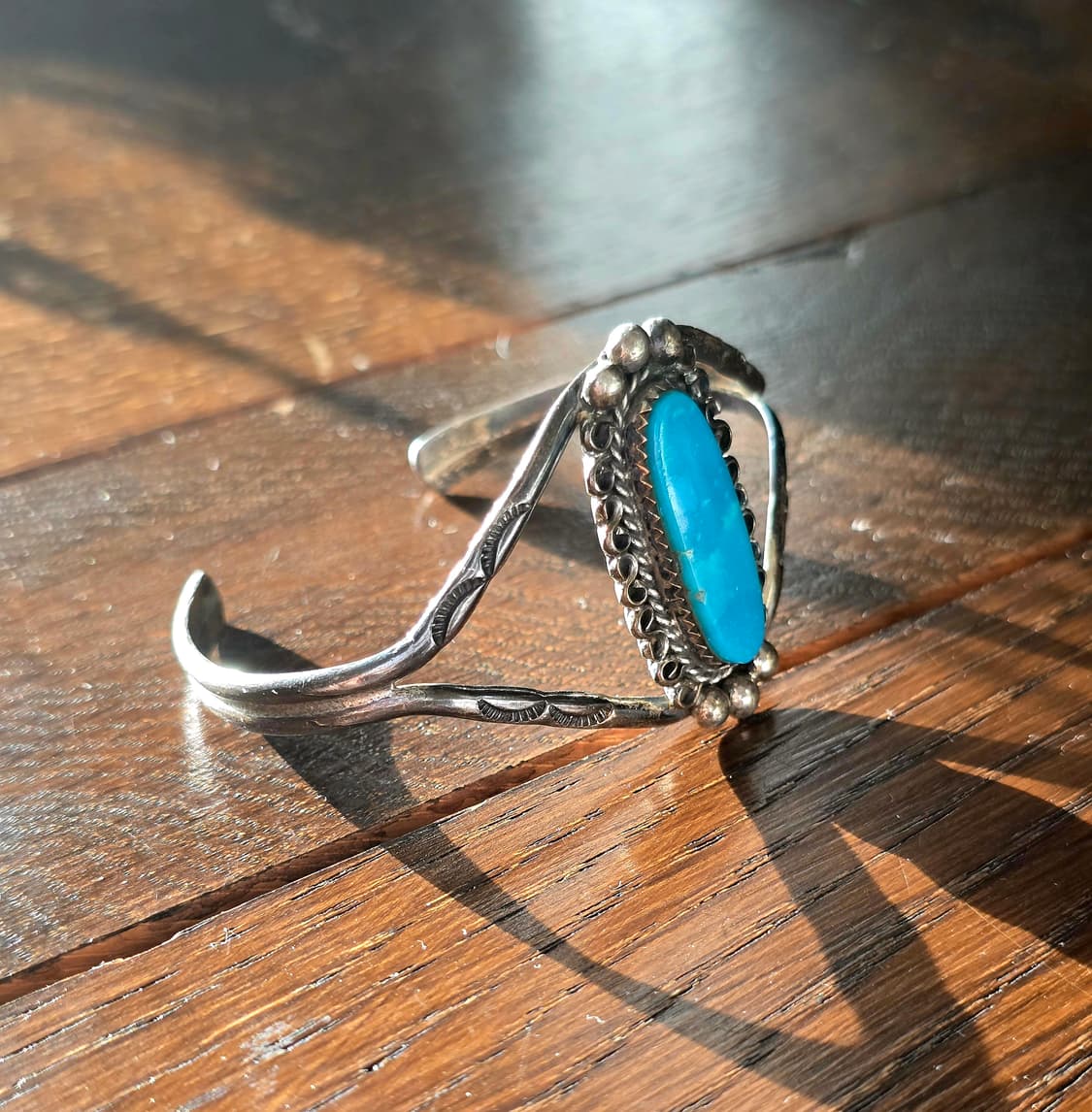 네이티브 아메리칸 오리지널 나바호 터키석 실버 뱅글 상품이미지4